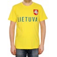 Geltoni sirgalių marškinėliai su užrašu Lietuva ir herbu